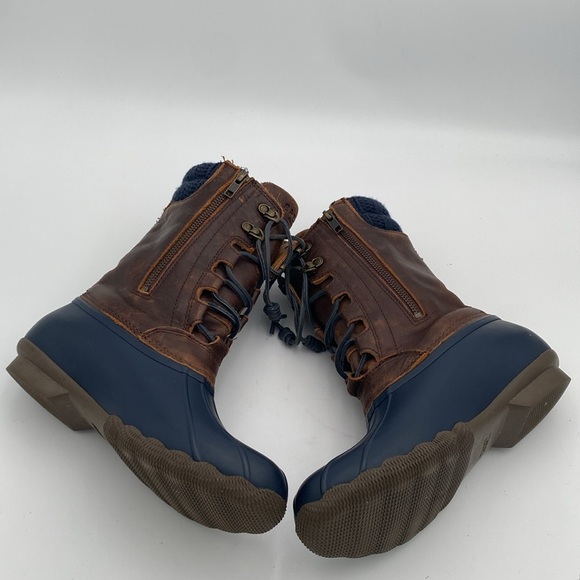 Sperry saltwater duck boots women 9M waterproof Dark Brown Navy rain snow casual - Picture 14 of 14